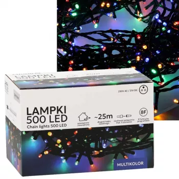 LED girlianda Extralink 500 LED įvairiaspalvė, 25 m, vidaus/lauko, modelis EX.73318