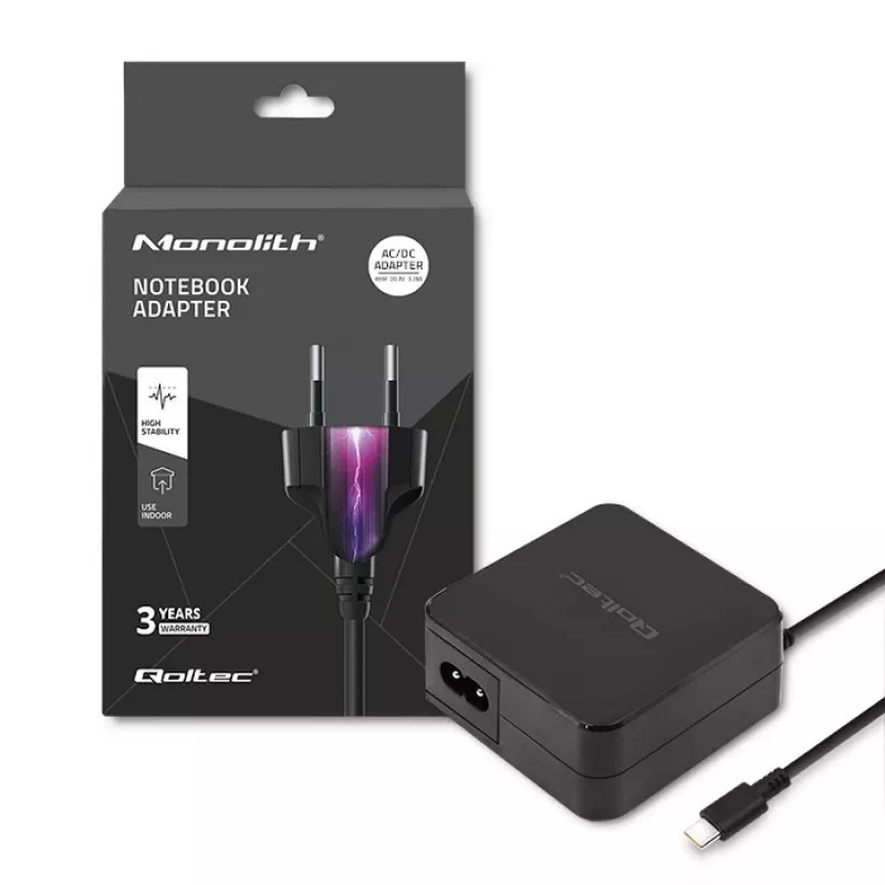 Qoltec 51027 Įkroviklis | 65W | 5-20,3V | 2-3,25A | USB C tipo | PD