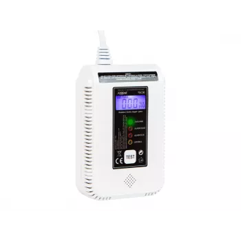 Anglies monoksido ir dujų detektorius BLOW TGC30 WiFi Tuya su LCD, 85 dB, laidinis, paviršinis montavimas, baltas