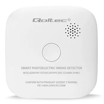 Belaidis dūmų detektorius QOLTEC 52653 su 85 dB baterijos signalu