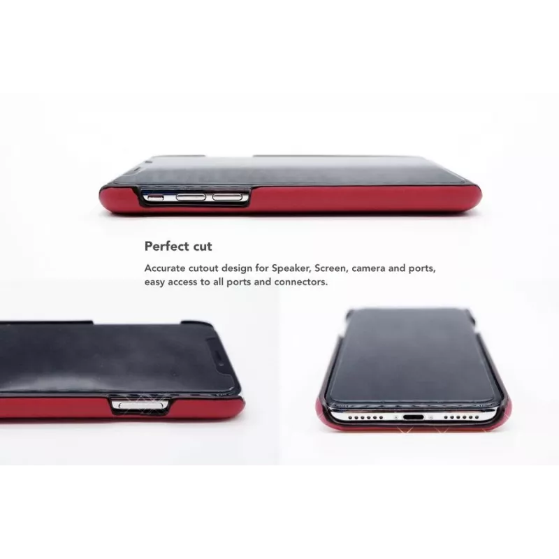 VixFox Card Slot Back Shell iPhone XSMAX Ruby Red – apsauginis dėklas su kortelių lizdu