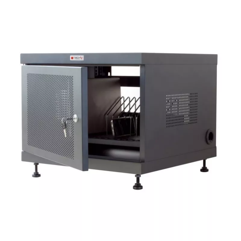 Stovo lentyna TECHLY 367652 kabelių tvarkytuvas su 3M lipniu montavimu, plienas, 550×550×410 mm, juoda