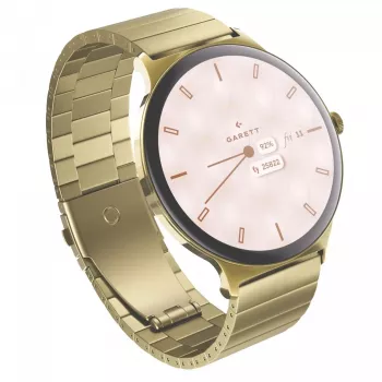 Išmanusis laikrodis Garett Verona 2 Gold Steel su Bluetooth ir širdies ritmo matuokliu