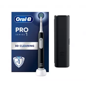 Oral-B PRO Series 1 suaugusiųjų besisukantis-osciliuojantis dantų šepetėlis juodas