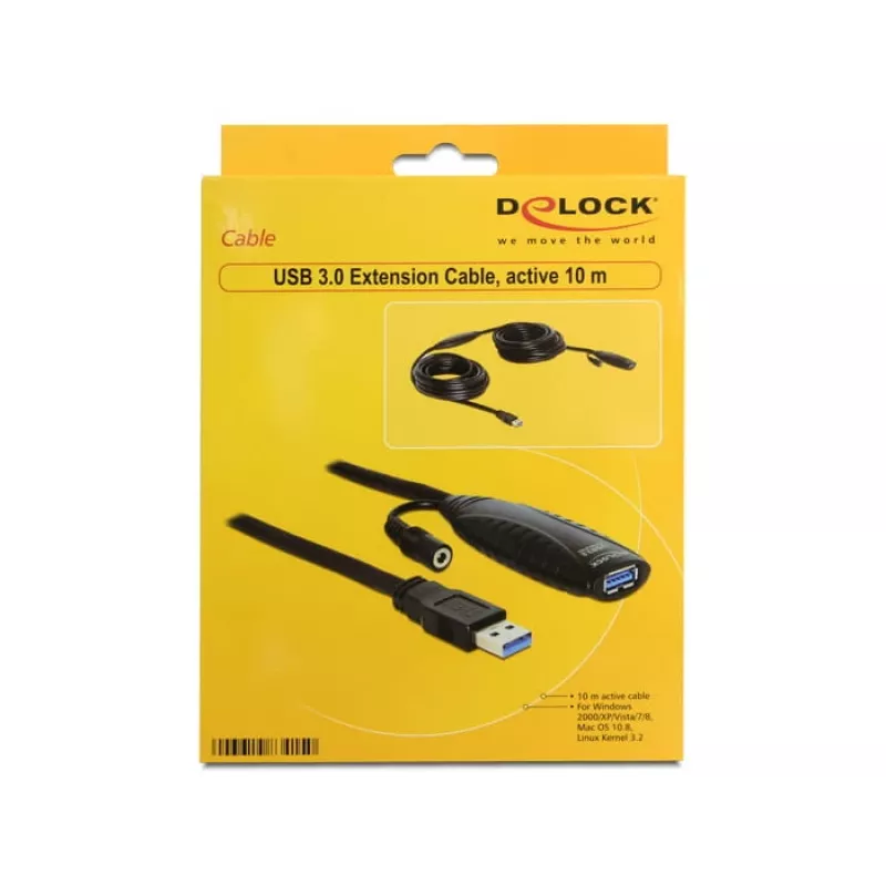 USB kabelis DeLOCK USB 3.0 A (vyriškas) – USB 3.0 A (moteriškas) 10 m