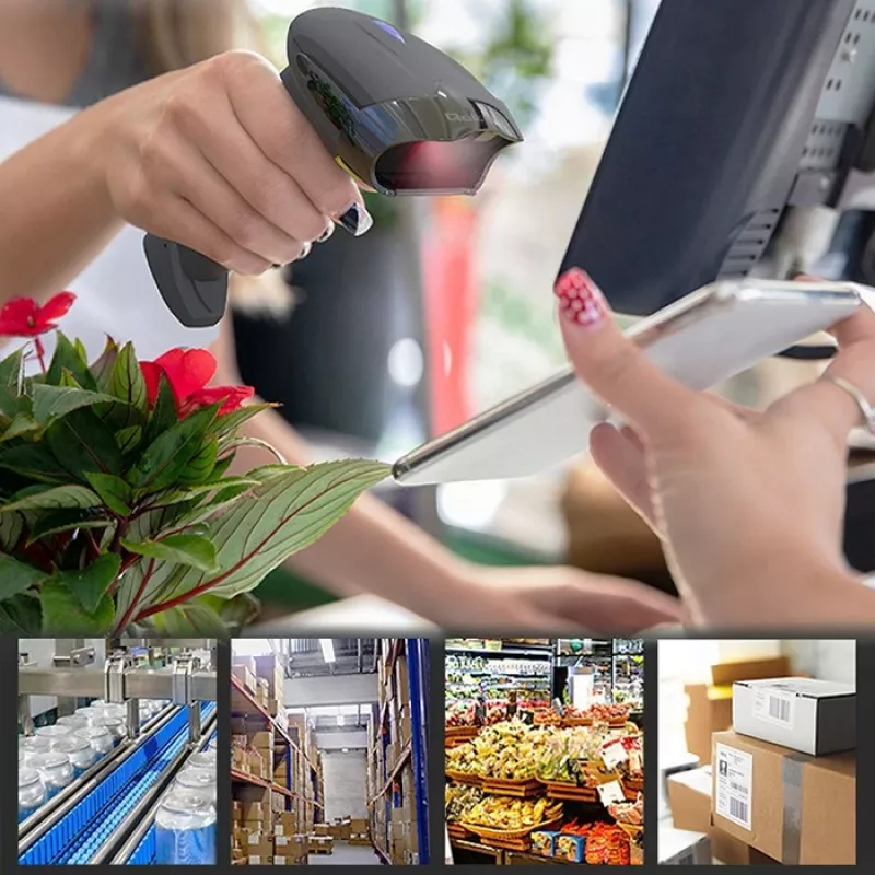 Belaidis brūkšninių kodų skaitytuvas QOLTEC 50856 – 1D ir 2D, USB, ABS korpusas, 170×62×100 mm, 203 g