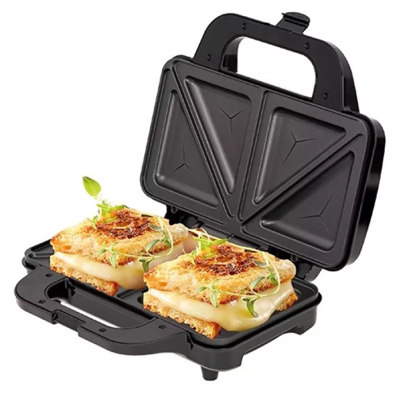 Sumuštinių kepimo aparatas Adler AD 3043, 1300 W, nelimpančios plokštės, 2 sumuštiniams, 285×152 mm kaitinimo paviršius, juodas