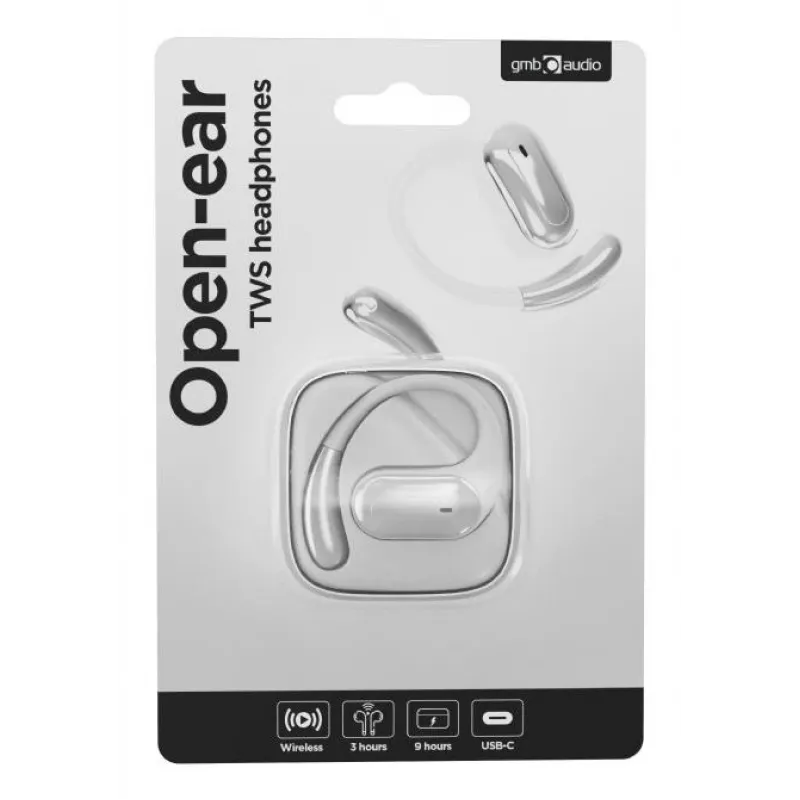 Gembird OWS-01-W atviro tipo Bluetooth TWS ausinės, baltos spalvos
