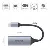 Tinklo adapteris Unitek U1312A, USB-C į RJ45, Gigabit Ethernet, IEEE 802.3, pilka, 0,5 m kabelis