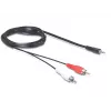Garso kabelis DeLOCK 84000 1,5 m 2xRCA 3,5 mm Juodas