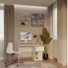 Stalinis kompiuterinis stalas PORTO Desk Right White, 985×510×755 mm, 1 stalčius, klaviatūros lentyna