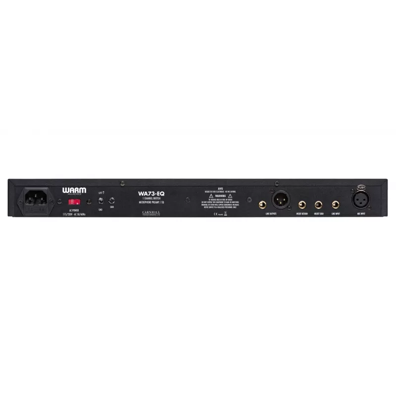 Garso išankstinis stiprintuvas WARM AUDIO WA73-EQ – vieno kanalo, juodas, 20–20000 Hz, 1200 Ω, 115/230 V