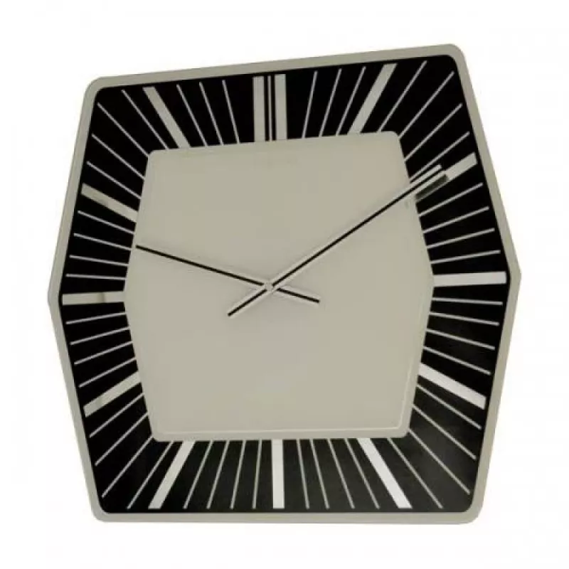 NeXtime klok 8128zw Hexagon sieninis laikrodis, 43x43 cm, baltas