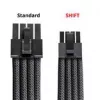 CableMod ModMesh 12V-2x6 PCIe kabelis Corsair Type 5 RMx Shift maitinimo šaltiniams, 90° jungtis, anglies spalva, 65 cm