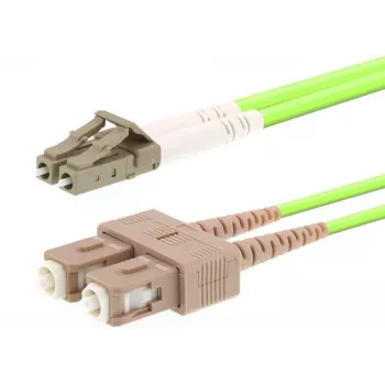 Skaidulinis optinis kabelis LOGON AL5LCSC10I/5I OM5 10 m LC–SC 50 µm pilnas dupleksas šviesiai žalias