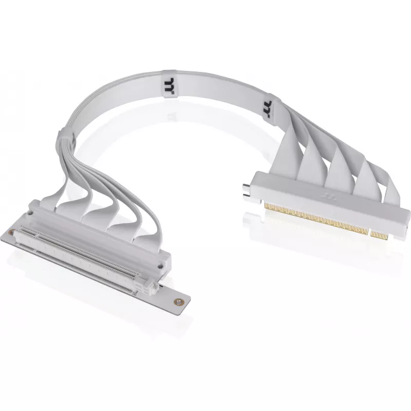 Thermaltake PCI-E 4.0 Dual 90 laipsnių riser kabelis, 40 cm, baltas (AC-077-CO6OTN-C1)