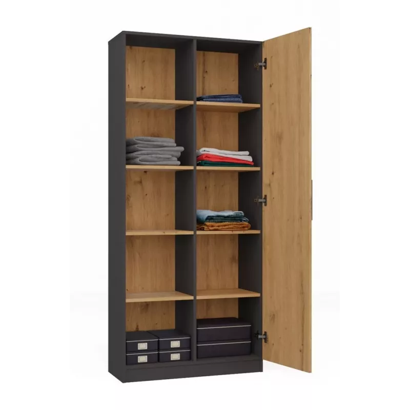 Biuro spintos viršus Topeshop RD-80 ANT/ART KPL, 10 lentynų, medžio drožlių plokštė, 800×300×1820 mm