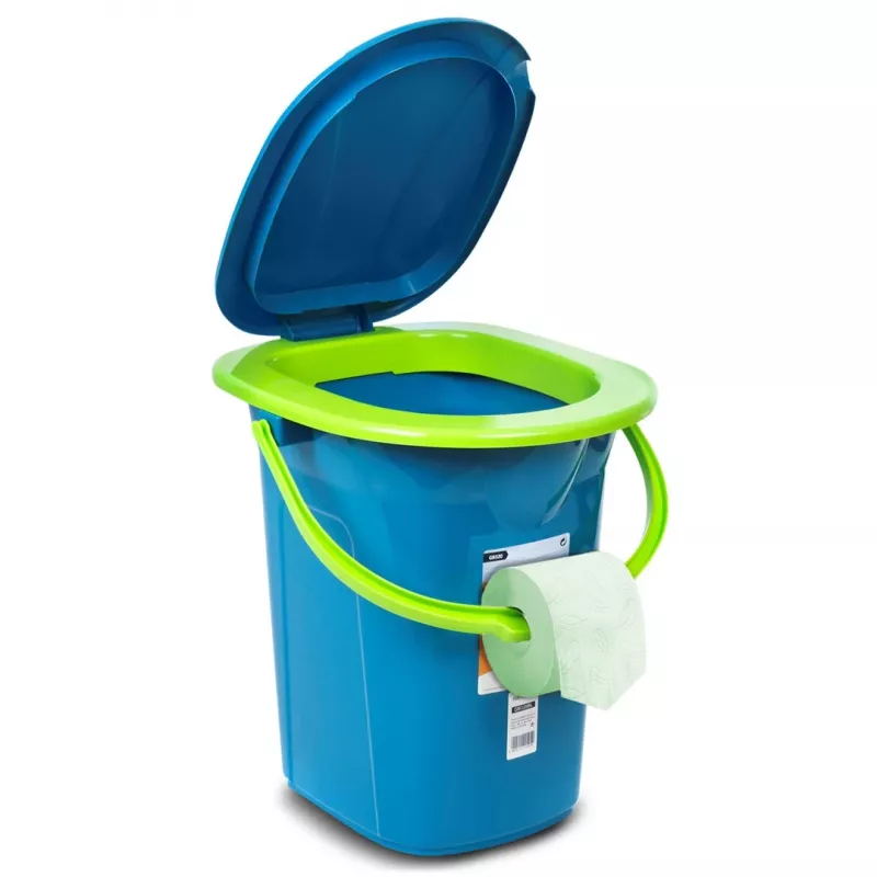 GreenBlue GB320BL nešiojamas tualeto kibirėlis su dangčiu, rankena, 19 l