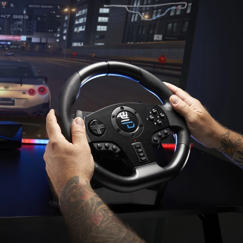 Vairo ir pedalų rinkinys Subsonic SV750 juodas 270° sukimosi kampas USB