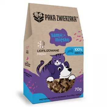 Šlapias šuns skanėstas Paka Zwierzaka Samo Miesko Rabbit 70 g – Vieno ingrediento triušienos užkandis