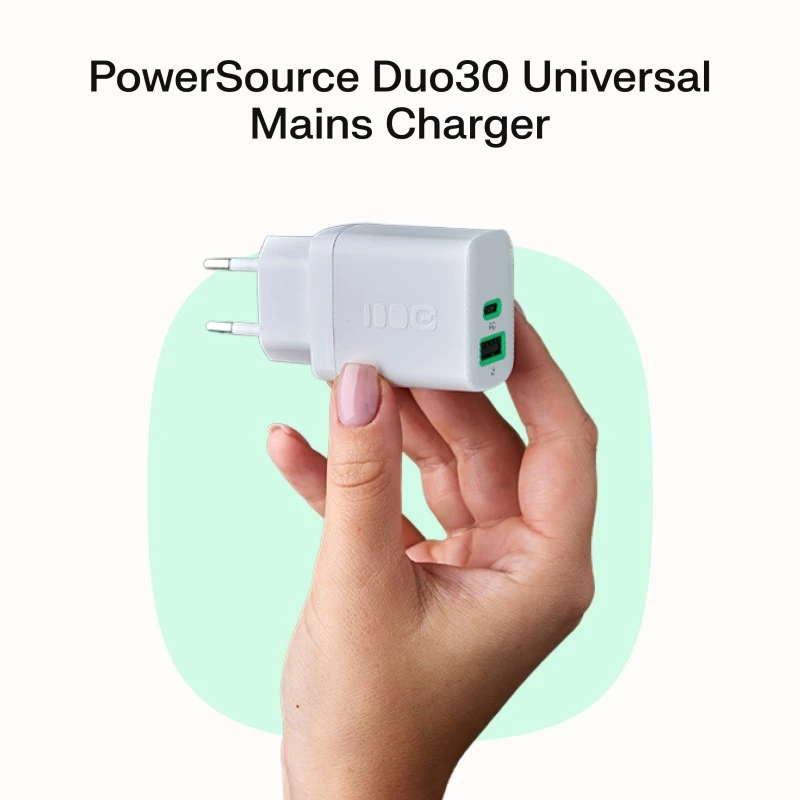 Green Cell PowerSource Solo30 30W USB-C maitinimo adapteris baltas