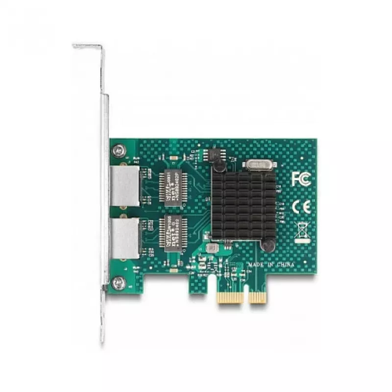DeLOCK PCI Express x1 kortelė į 2 x RJ45 Gigabit LAN BCM pilka