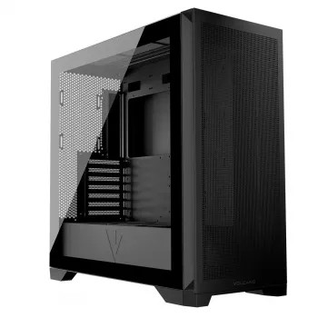 PC korpusas MODECOM VOLCANO EXPANSE S MIDI juodas – grūdintas stiklas, USB-C, tinka micro ATX, GPU iki 430 mm