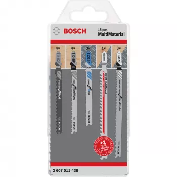Bosch 2 607 011 438 pjūklo diskai 15 vnt. karbidiniai dėlionės peiliai