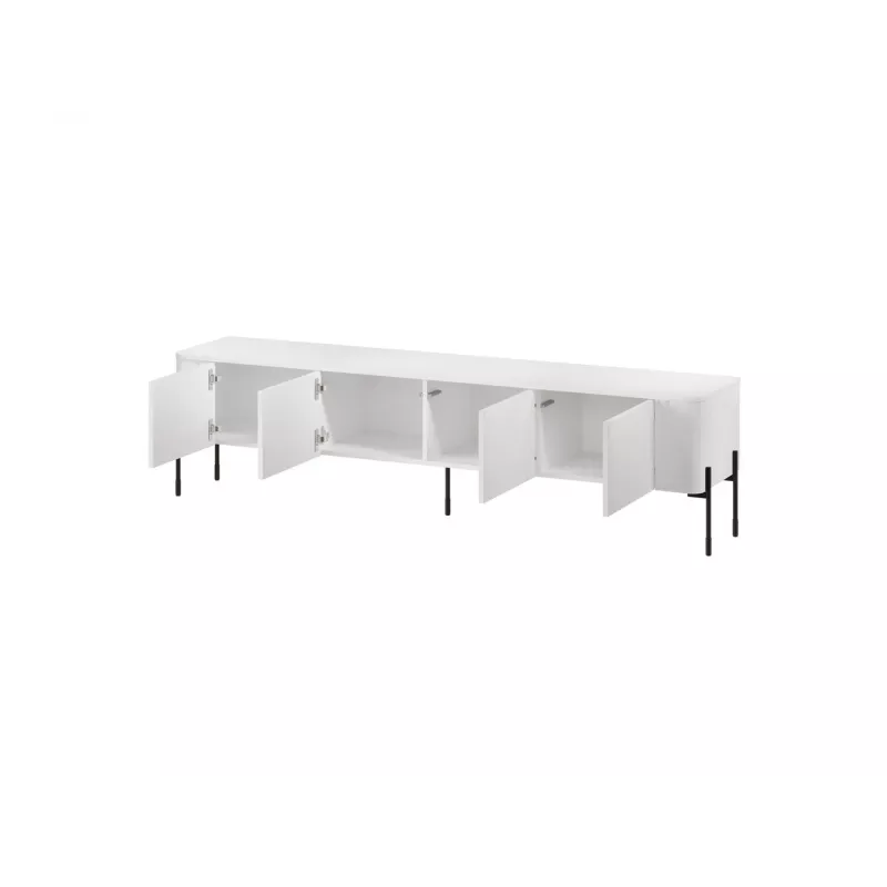 TV spintelė Cama Meble VERA 190x40x50 cm, matinė balta, medžio drožlių plokštės viršus