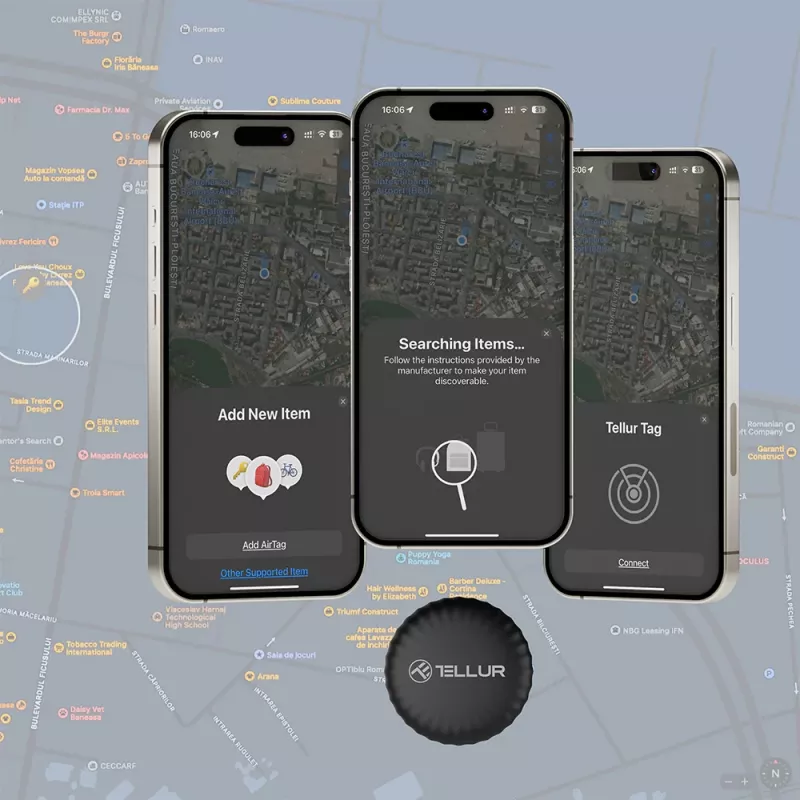 Bluetooth raktų ieškiklis Tellur TLL173021, vandeniui atsparus, kompaktiškas