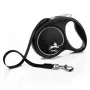 Flexi Black Design M šunų pavadėlis su automatiniu vyniojimu, 5 m juostelė, iki 25 kg