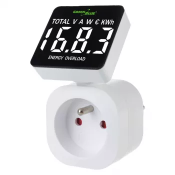 Energijos matuoklis GreenBlue GB620E 220V, 16A, kištukinis galios/energijos monitorius