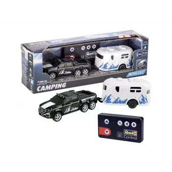 RC automobilis su kemperiu REVELL 23566 – mini nuotoliniu valdymu varomas modelis, maitinamas baterijomis, žaislinė transporto priemonė
