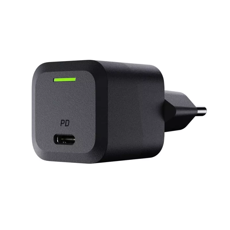 Mobiliojo įrenginio įkroviklis Green Cell CHARGC06, USB-C 33W, Quick Charge 3.0, AC įėjimas 100–240V, juodas