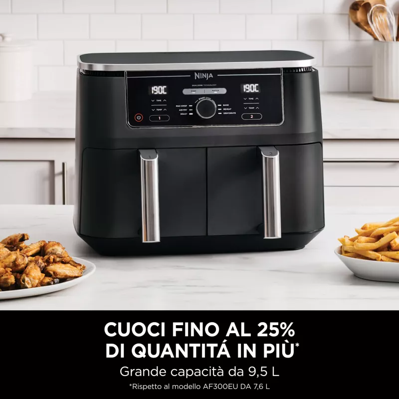 Kepimo krosnelė Ninja AF400EU Double 9,5 L 2470 W Karšto oro gruzdintuvė Juoda