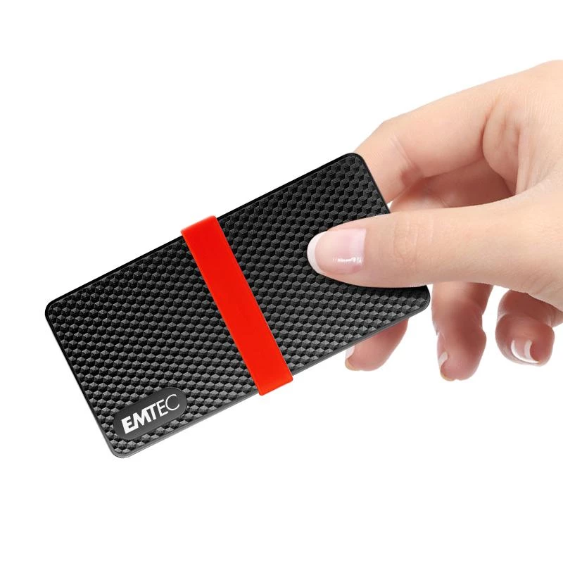 SSD nešiojamas Emtec X200 256GB USB Type-C 3.2 Gen 1 juodas raudonas