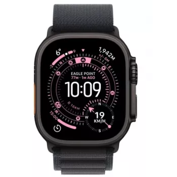 Išmanusis laikrodis Apple Watch Ultra 3 GPS + Cellular 49mm juodo titano korpusas su juoda Alpine Loop dirželiu (didelis)