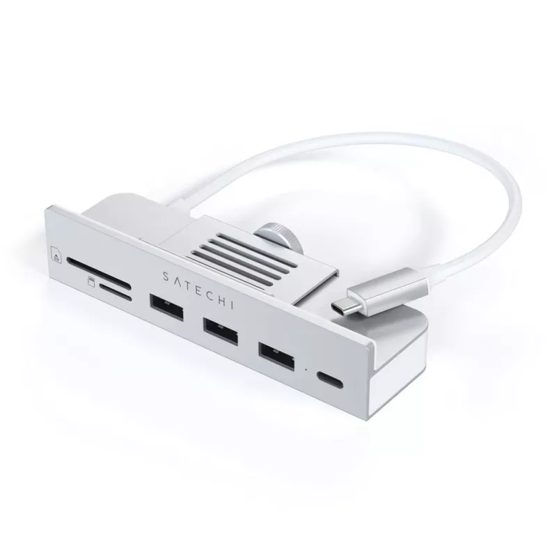 Satechi ST-UCICHS USB 3.2 Gen 1 Type-C dokas / prievadų replikatorius, USB-A prievadai, SD/MicroSD, sidabrinis