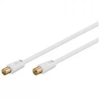 Wentronic Goobay anteninis jungiamasis kabelis, 100% ekranuotas, auksuotas, baltas, 5 m – koaksialinis kištukas / koaksialinė lizdas (67285)