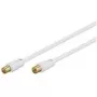 Wentronic Goobay anteninis jungiamasis kabelis, 100% ekranuotas, auksuotas, baltas, 5 m – koaksialinis kištukas / koaksialinė lizdas (67285)