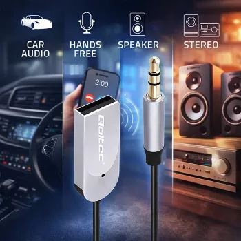 Belaidis garso imtuvas QOLTEC HiFi BT6.0 2xRC – Bluetooth garso adapteris kolonėlėms ir automobilio radijui
