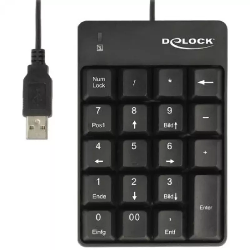 Skaitmeninis klaviatūros blokas DeLOCK 12481 Universal USB juodas