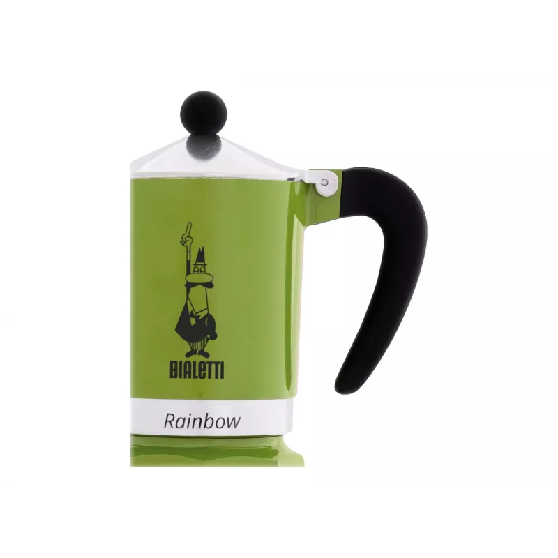 Bialetti Rainbow Moka puodas juodas, žalias