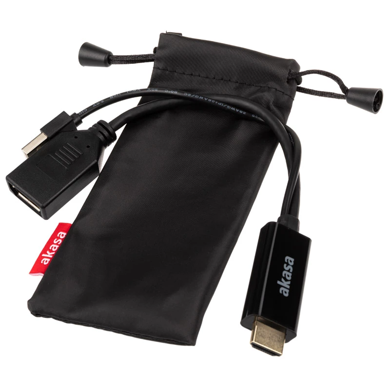 HDMI į DisplayPort adapterio kabelis Akasa AK-CBHD24-25BK