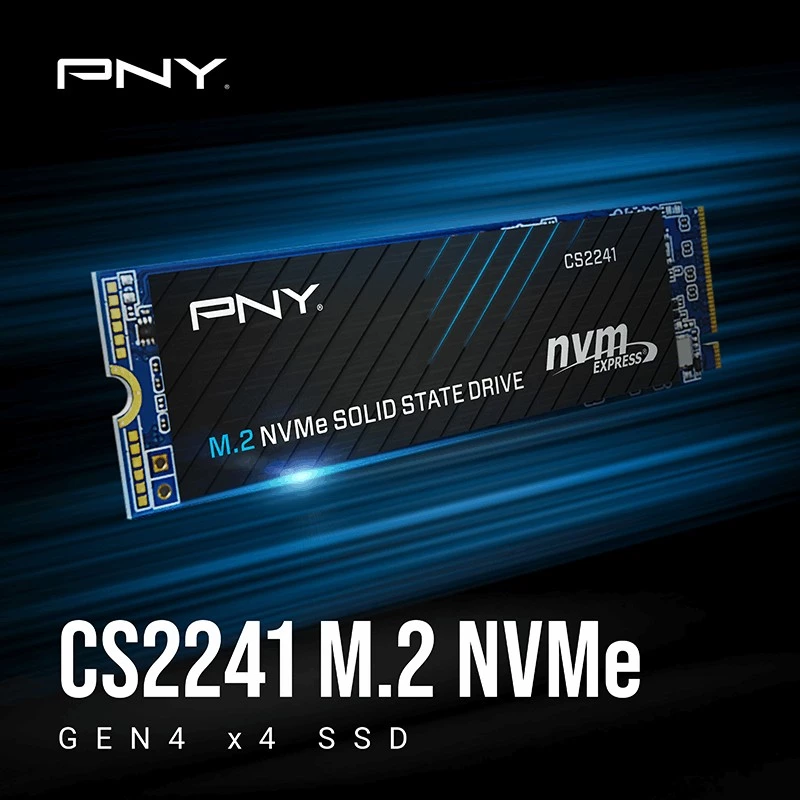 SSD PNY CS2241 M.2 NVMe PCIe 4.0 1TB — Skaitymas 5100 MB/s, Rašymas 3200 MB/s