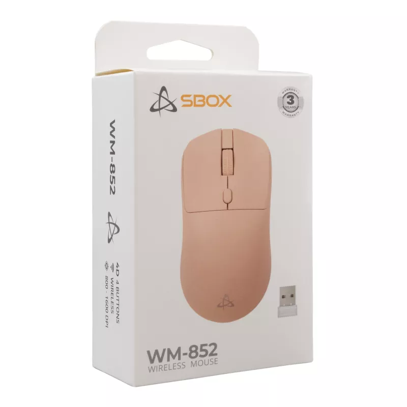 SBOX WM-852 Pink pelė su 2.4 GHz belaidžiu ryšiu