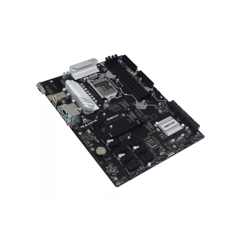 Motininė plokštė BIOSTAR TZ590-BTC DUO — Intel Z590 LGA 1200 ATX, 4×DDR4 lizdai, 4×M.2, 10×SATA III, 7.1 garsas