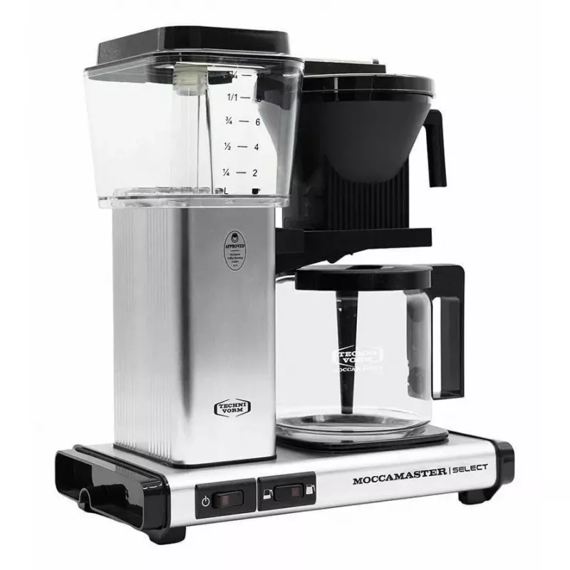Lašelinė kavos virimo aparatas MOCCAMASTER KBG 741 — 1,25 L vandens bakas, 10 puodelių ąsotis, 1520 W, nerūdijantis plienas/juoda