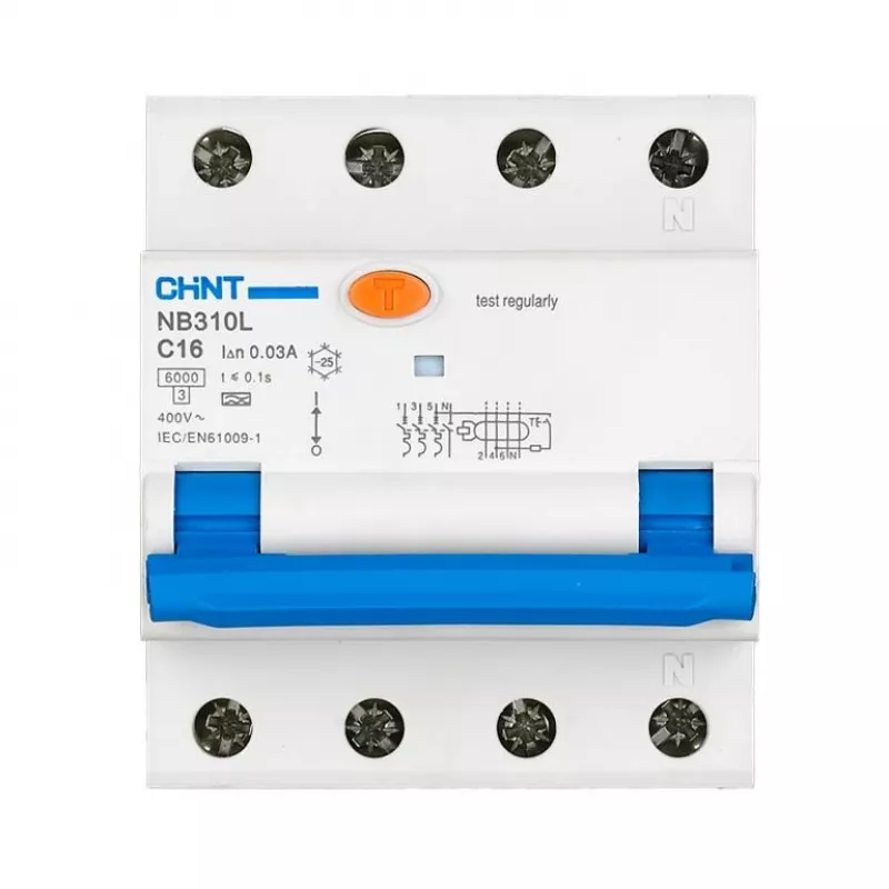 Automatinis jungiklis su liekamosios srovės apsauga RCBO Chint NB310L/3N 3P+N C32 30mA