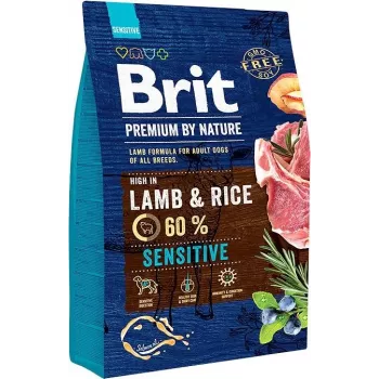 BRIT Premium by Nature Sensitive Ėriena su ryžiais - sausas šunų ėdalas - 3 kg